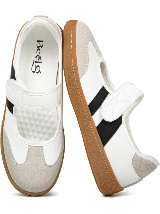Shoes - Women's White Black Non Slip Walking Flats Shoes Comfortable Ballet Sneakers